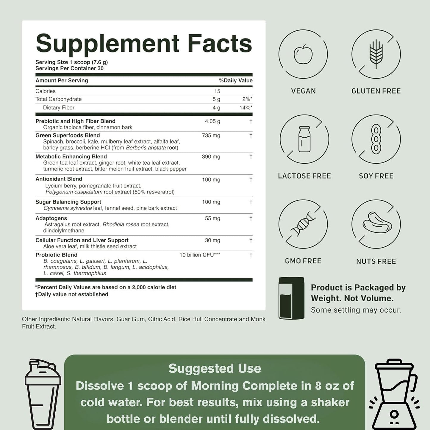 ACTIVATEDYOU Morning Complete Greens Superfood Drink Mix